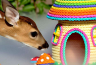 扭扭棒蘑菇屋：小动物的微缩场景