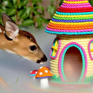 扭扭棒蘑菇屋:小动物的微缩场景