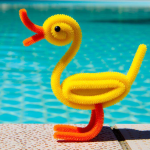 扭扭棒小鸭子:扁嘴的弯曲技巧