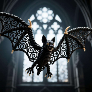 扭扭棒万圣节蝙蝠:翅膀的暗黑风格